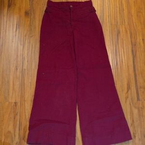 Vintage retro cranberry corduroy wide leg pants size 2/4 80's